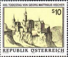 Briefmarke zum dreihundertsten Todestag von Georg Matthus Vischer